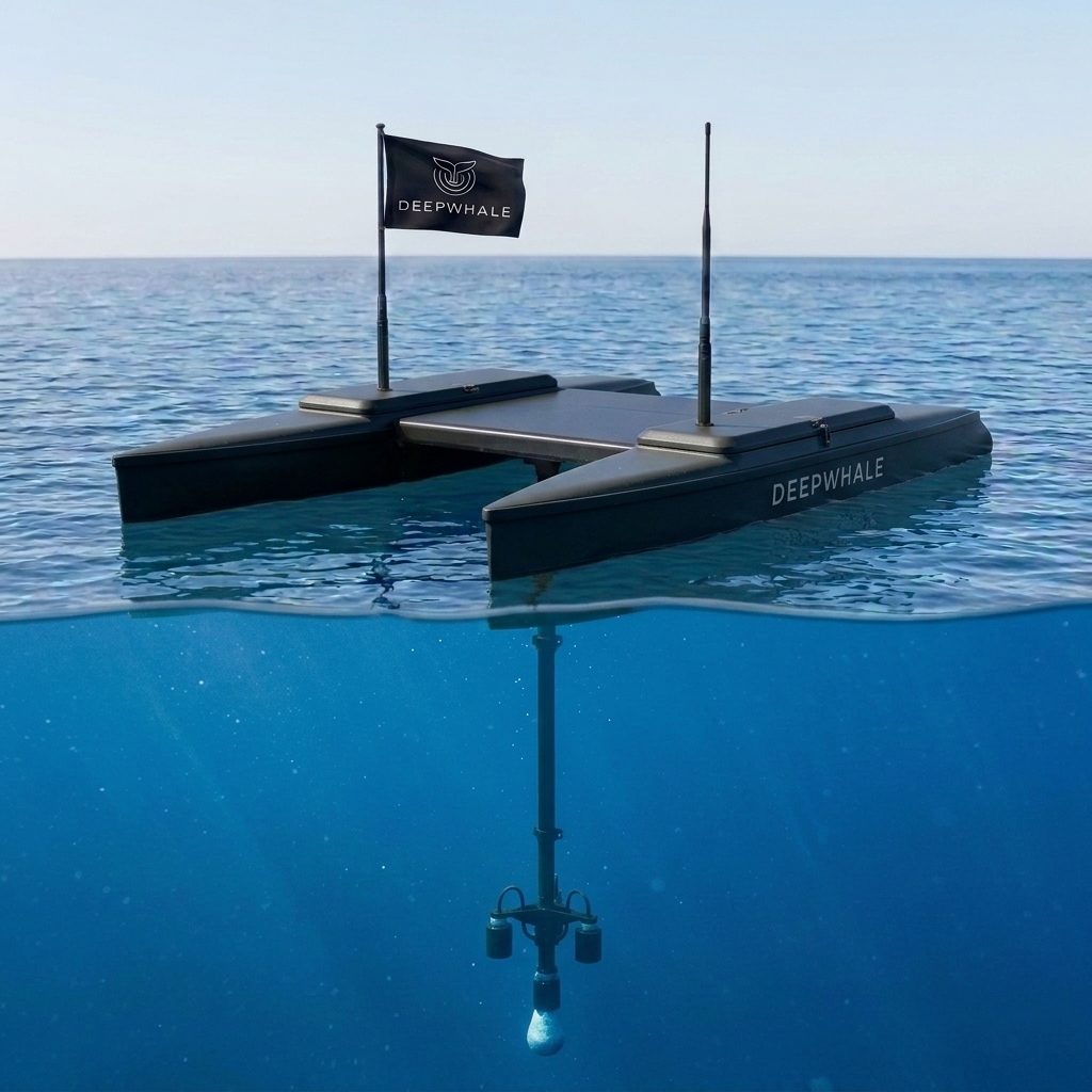 The DeepWhale Uncrewed Surface Vessel (BlueBoat): autonomous surface vessel with hydrophone array for persistent ocean monitoring.